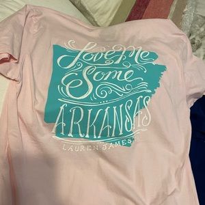(2) lauren james arkansas tshirts. Size medium